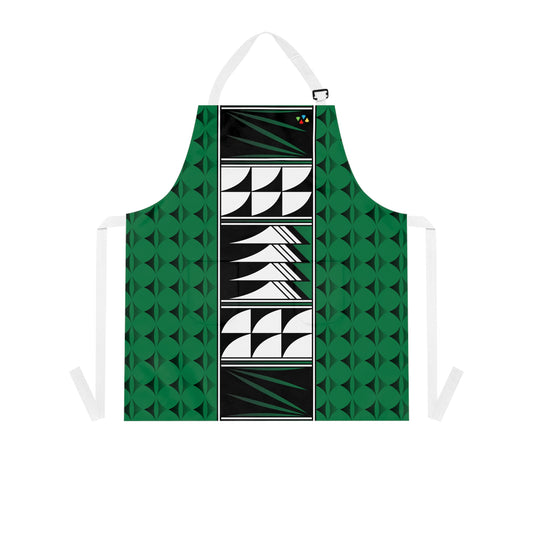 Feather Blessing on Dark Green Two Pocket Apron