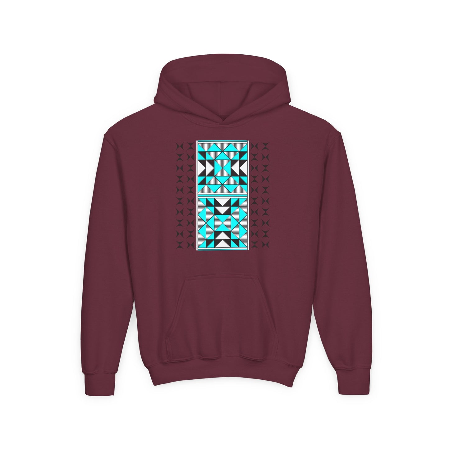Sacred Mountains in Turquoise Youth Heavy Blend Hooded Sweatshirt