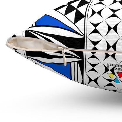 Southwest Sunrise in Blue Square Pillow