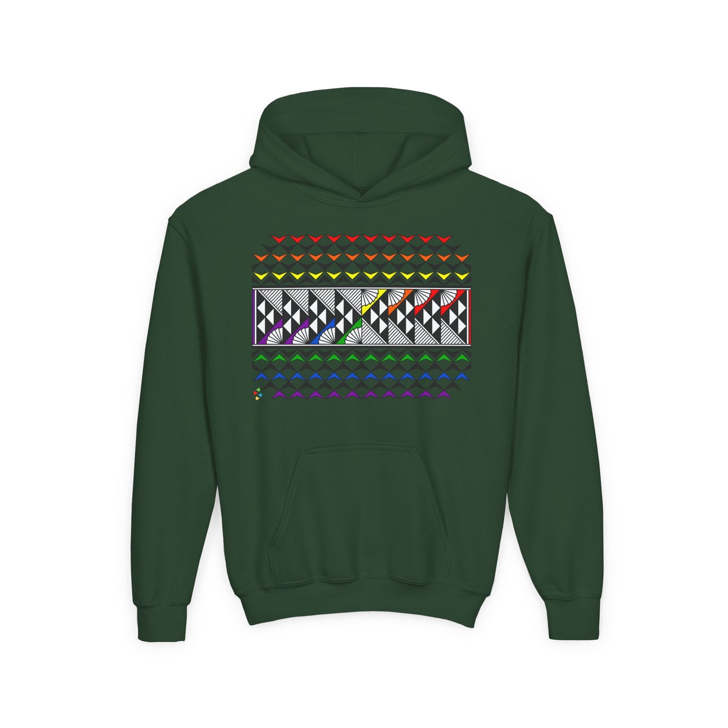 Rainbow Rain and Sun Youth Heavy Blend Hooded Sweatshirt