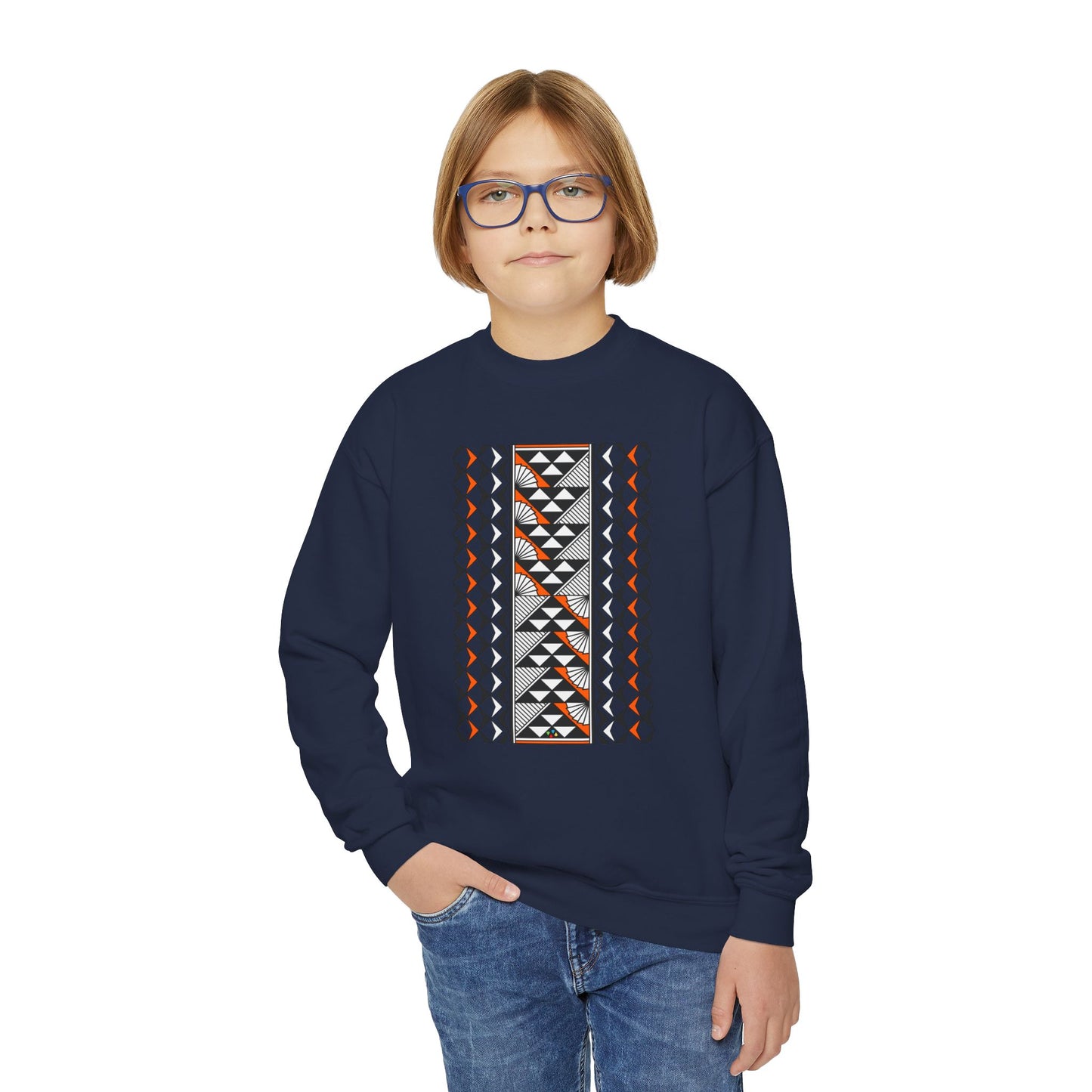 Rain and Sun in Orange Youth Crewneck Sweatshirt