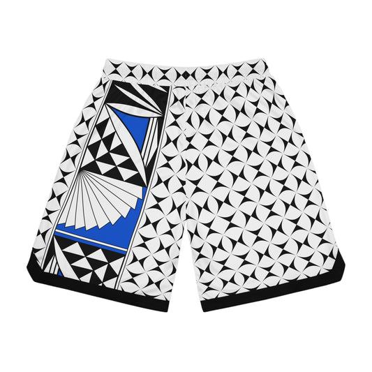 Southwest Sunrise in Blue Basketball Rib Shorts