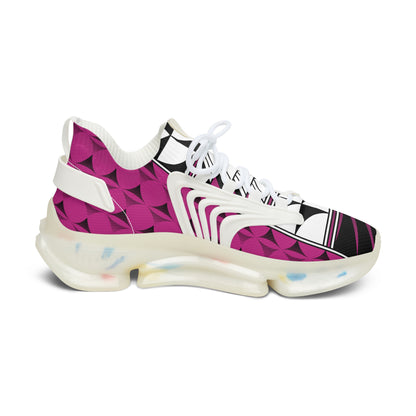 Feather Blessing on Pink Women's Mesh Sneakers