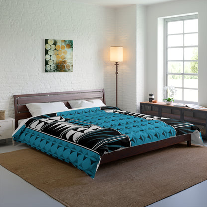 Southwest Feather Blessing on Turquoise Comforter