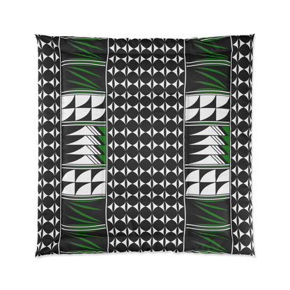 Southwest Feather Blessing in Green Comforter