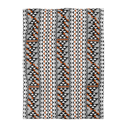 Sun and Rain in Orange Microfiber Duvet Cover