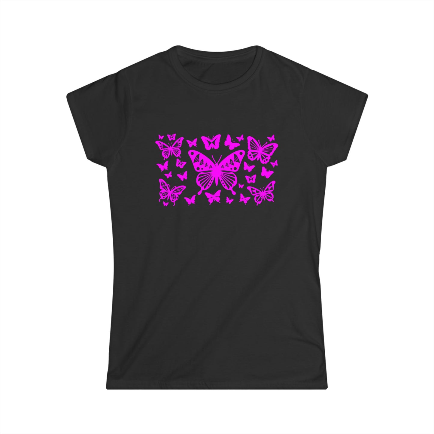 Pink Butterfly Blast Women's Softstyle Tee