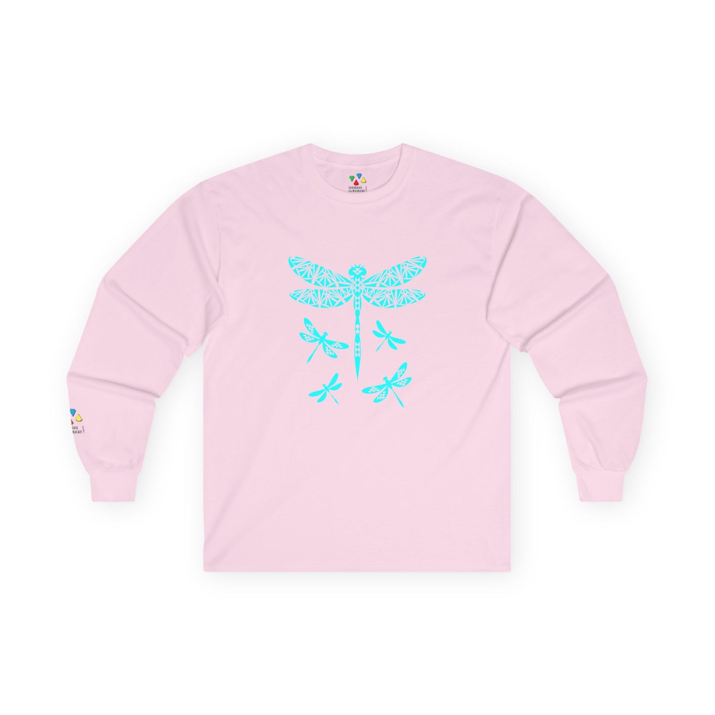 Native Dragonfly in Turquoise Unisex Long Sleeve Tee