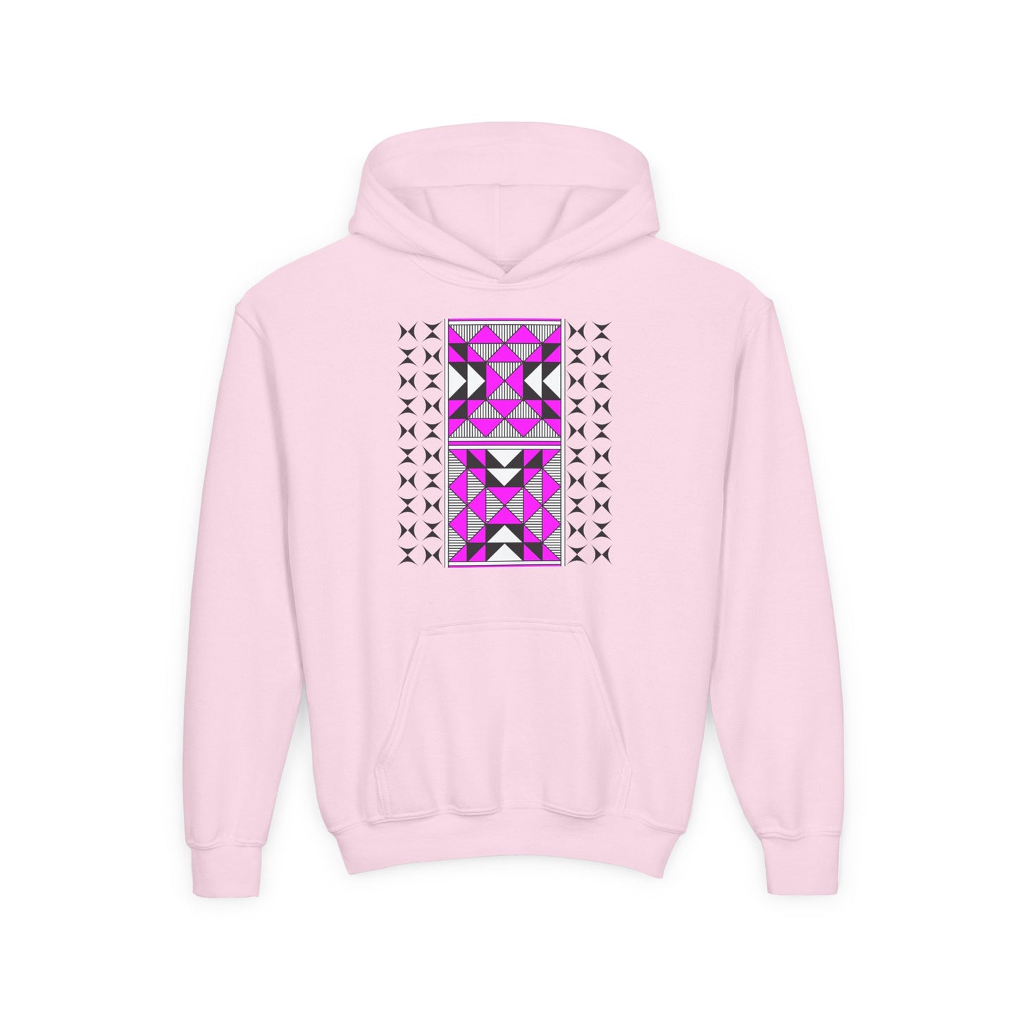 Sacred Mountains in Pink Youth Heavy Blend Hooded Sweatshirt