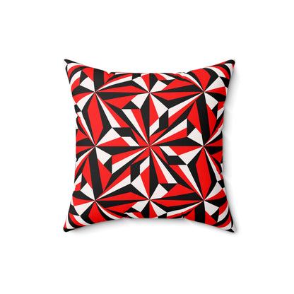 Desert Flowers in Red Square Pillow