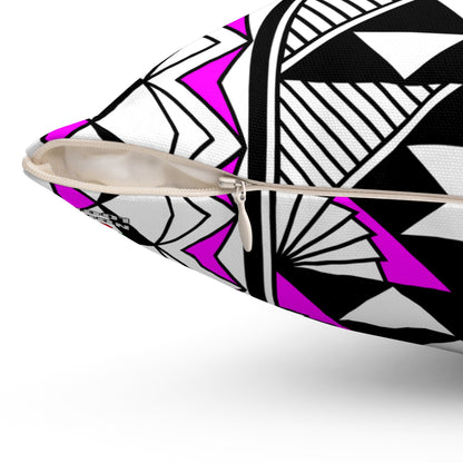 Sun and Rain in Pink Spun Polyester Square Pillow