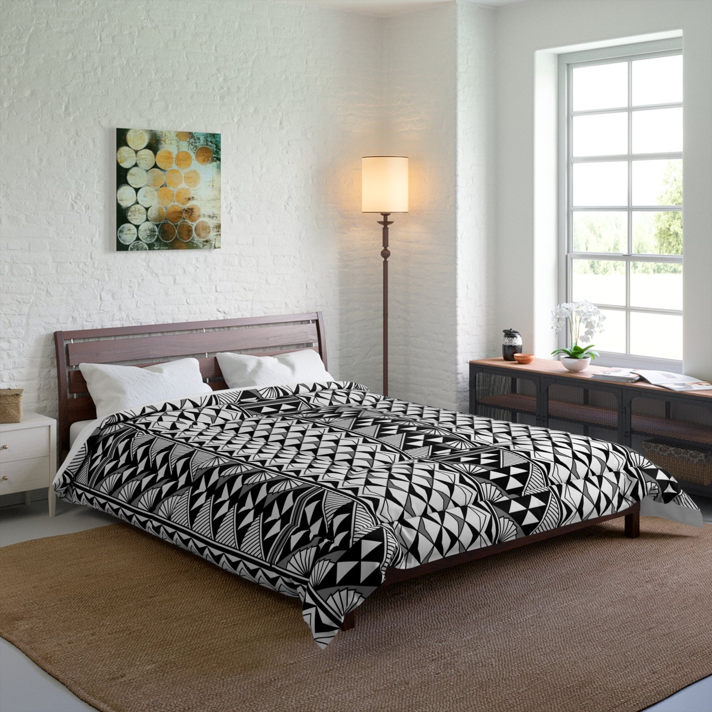 Southwest Rain and Sun in Gray Comforter