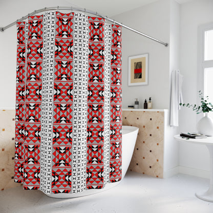 Southwest Mountains in Red Shower Curtains