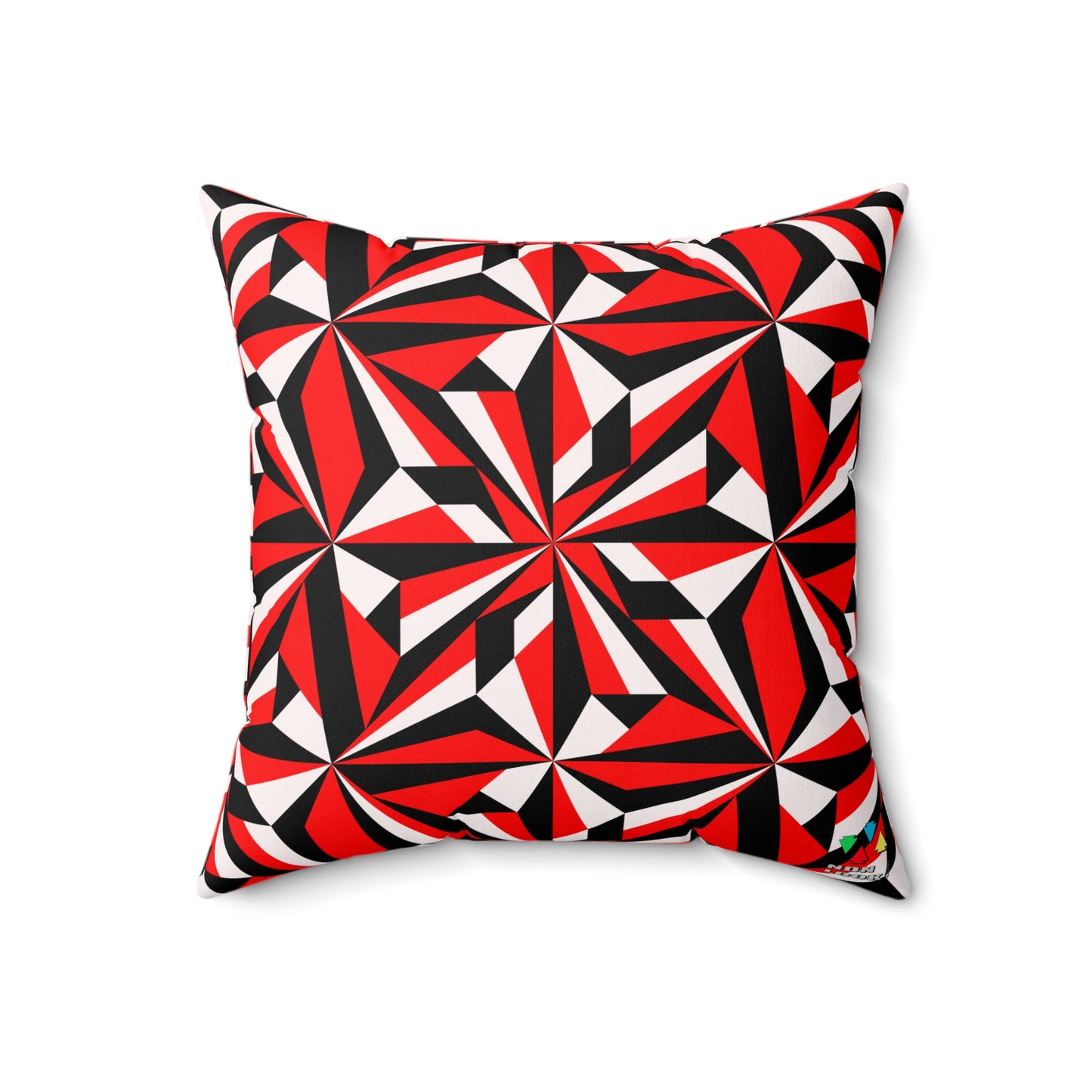 Desert Flowers in Red Square Pillow