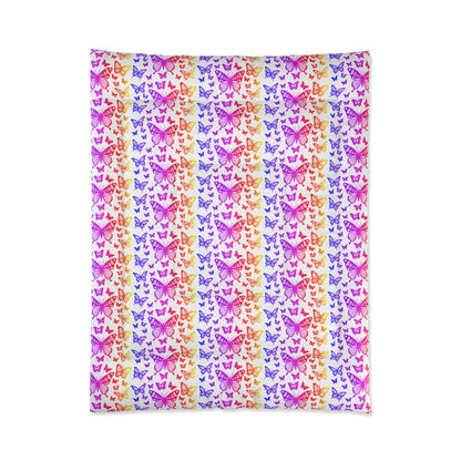 Native Butterflies on White Comforter