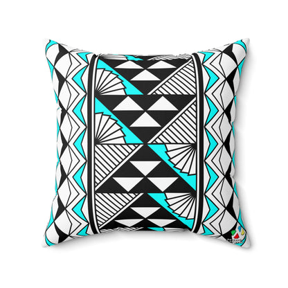 Sun and Rain in Turquoise Spun Polyester Square Pillow
