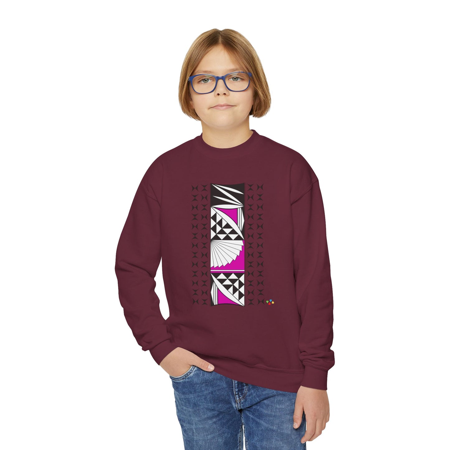Southwest Sunrise in Pink Youth Crewneck Sweatshirt