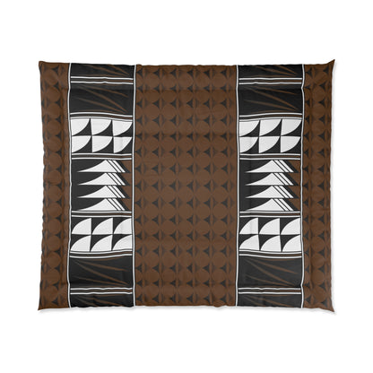 Southwest Feather Blessing on Dark Brown Comforter