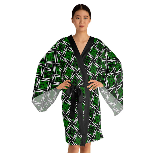 Sacred Winds in Green Kimono Robe – Where Comfort Meets Native Grace