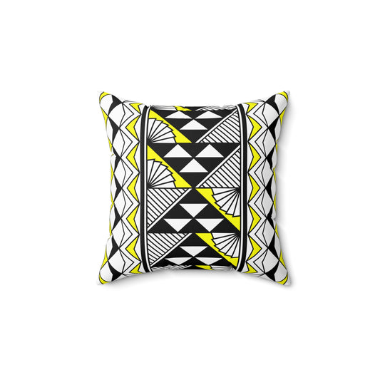 Sun and Rain in Yellow Square Pillow