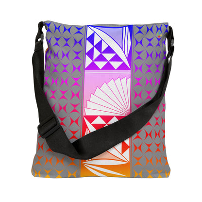 Gray Rainbow Southwest Sunrise Adjustable Tote Bag
