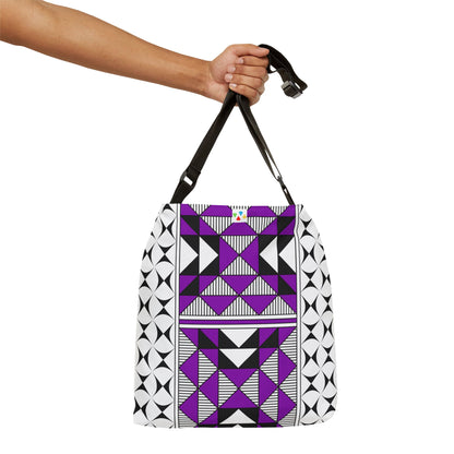 Purple Native Sacred Mountains Adjustable Tote Bag