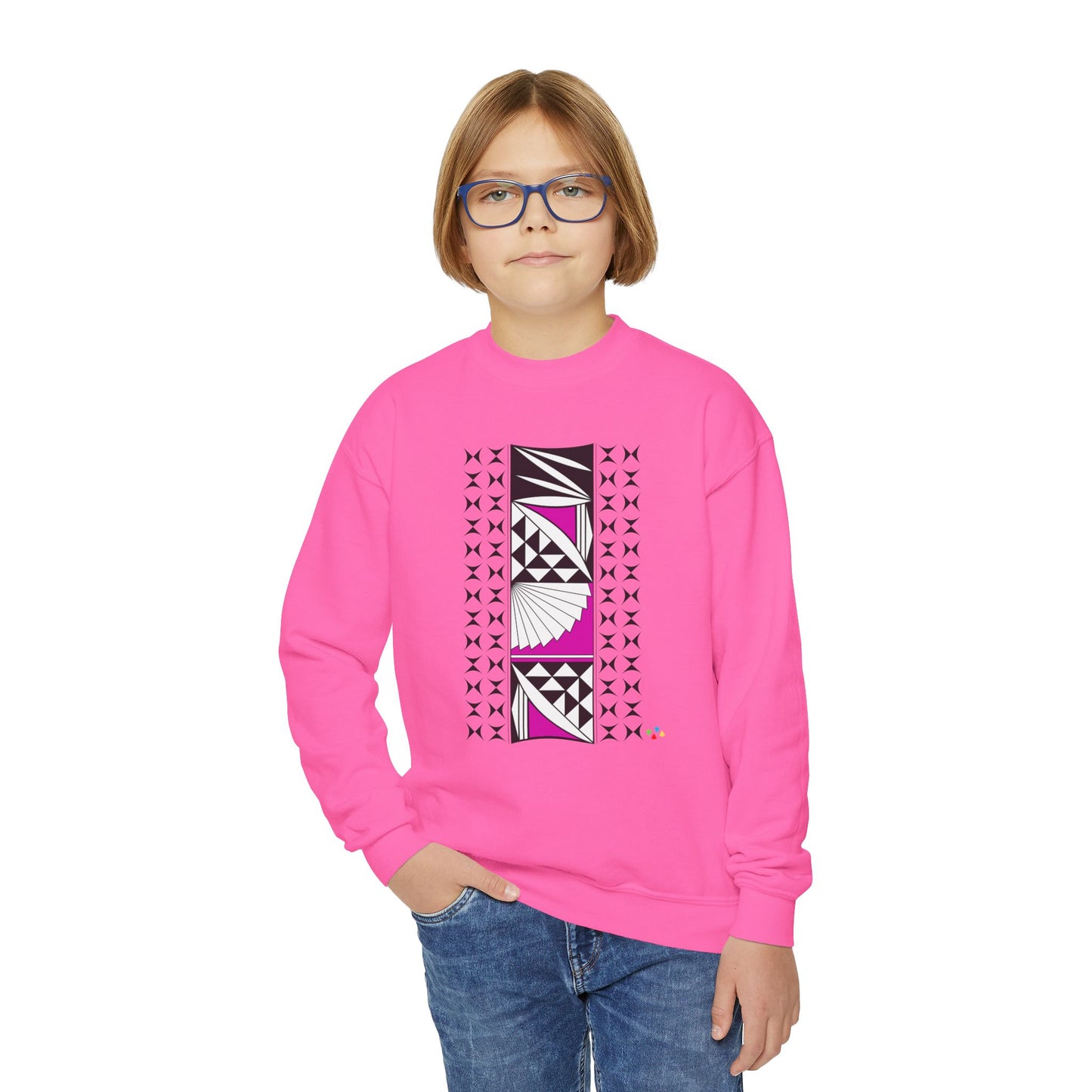 Southwest Sunrise in Pink Youth Crewneck Sweatshirt