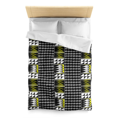 Blessed Feathers in Yellow Microfiber Duvet Cover
