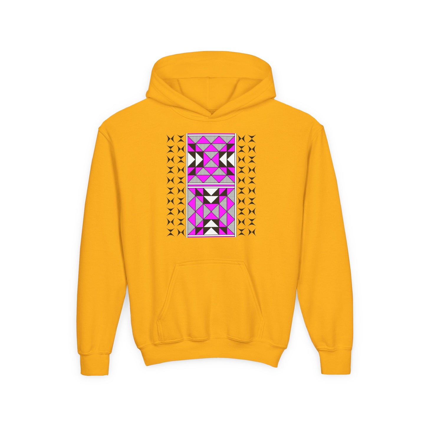 Sacred Mountains in Pink Youth Heavy Blend Hooded Sweatshirt