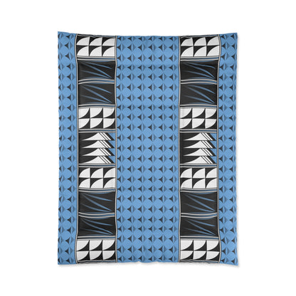 Southwest Feather Blessing on Light Blue Comforter