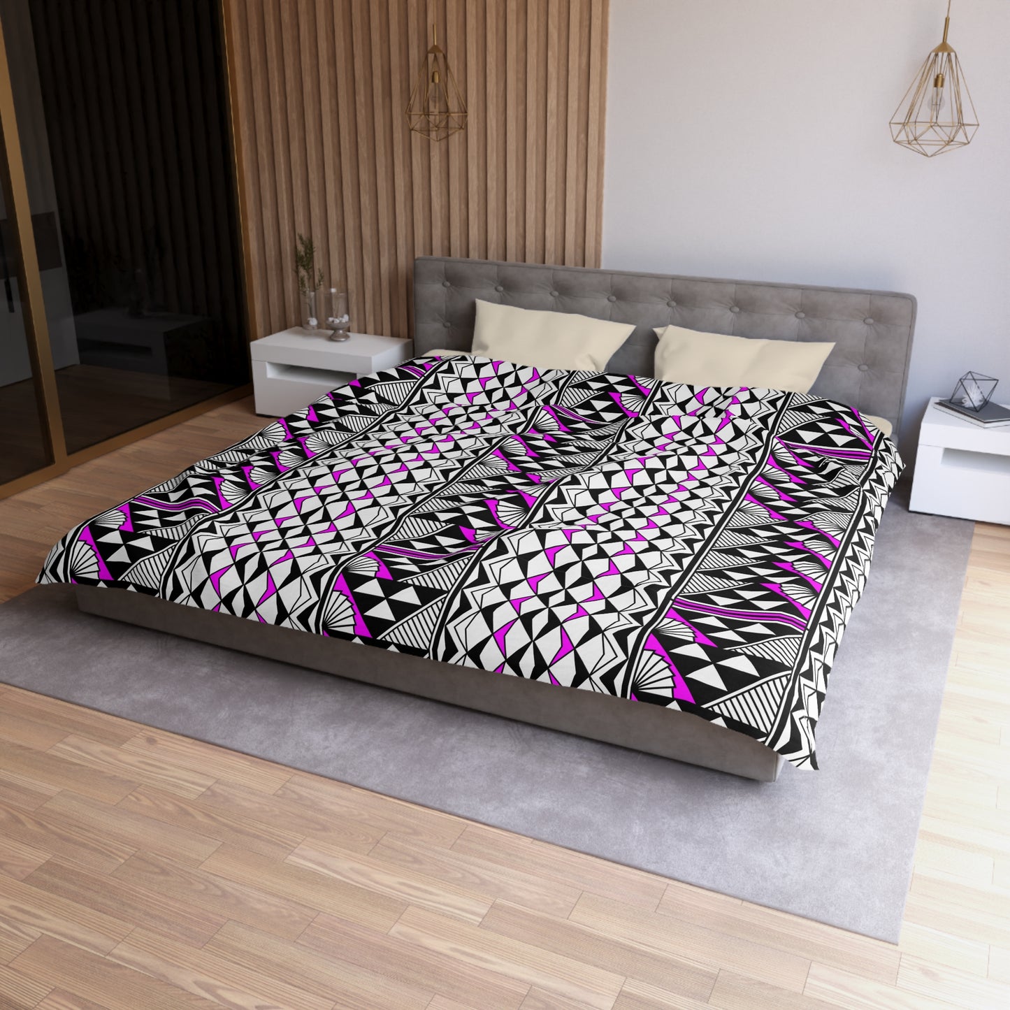 Sun and Rain in Pink Microfiber Duvet Cover