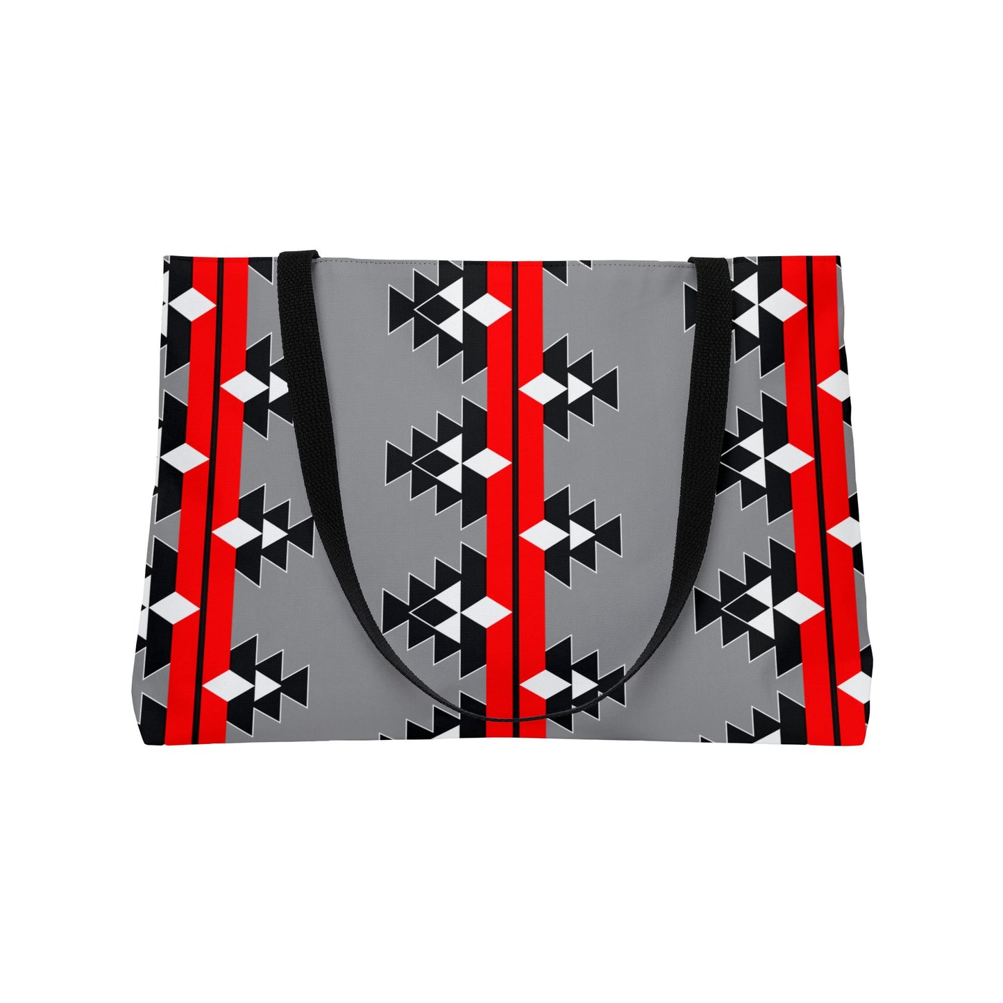 Native Woven Stories in Red Weekender Tote Bag