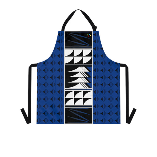 Feather Blessing on Dark Blue Two Pocket Apron