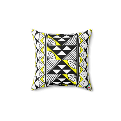 Sun and Rain in Yellow Square Pillow