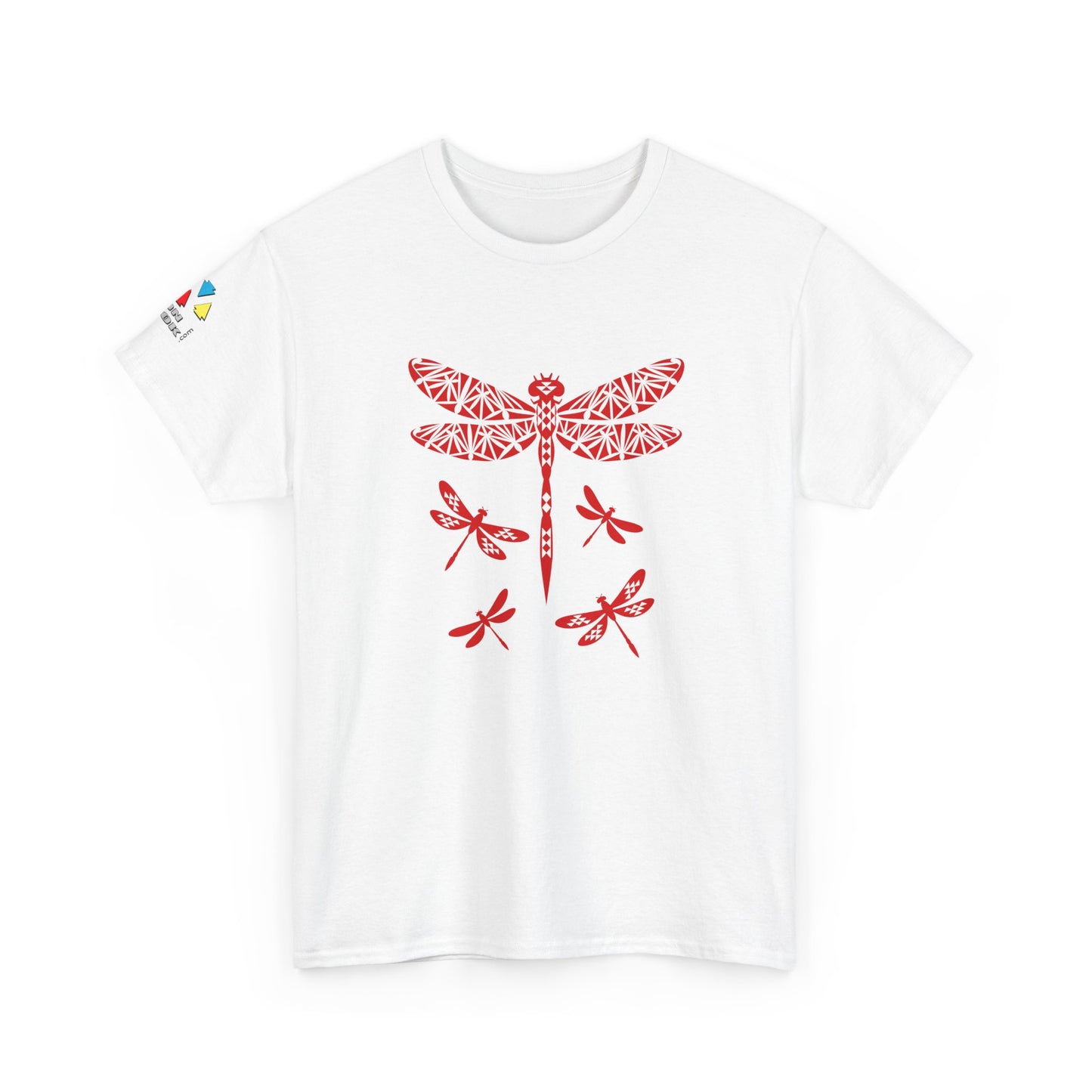 Native Dragonfly in Red Gildan Unisex Tee