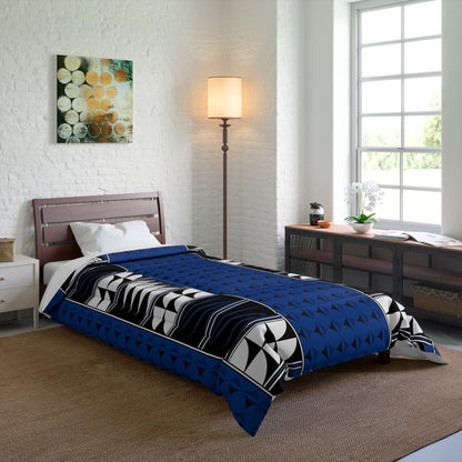 Southwest Feather Blessing on Dark Blue Comforter