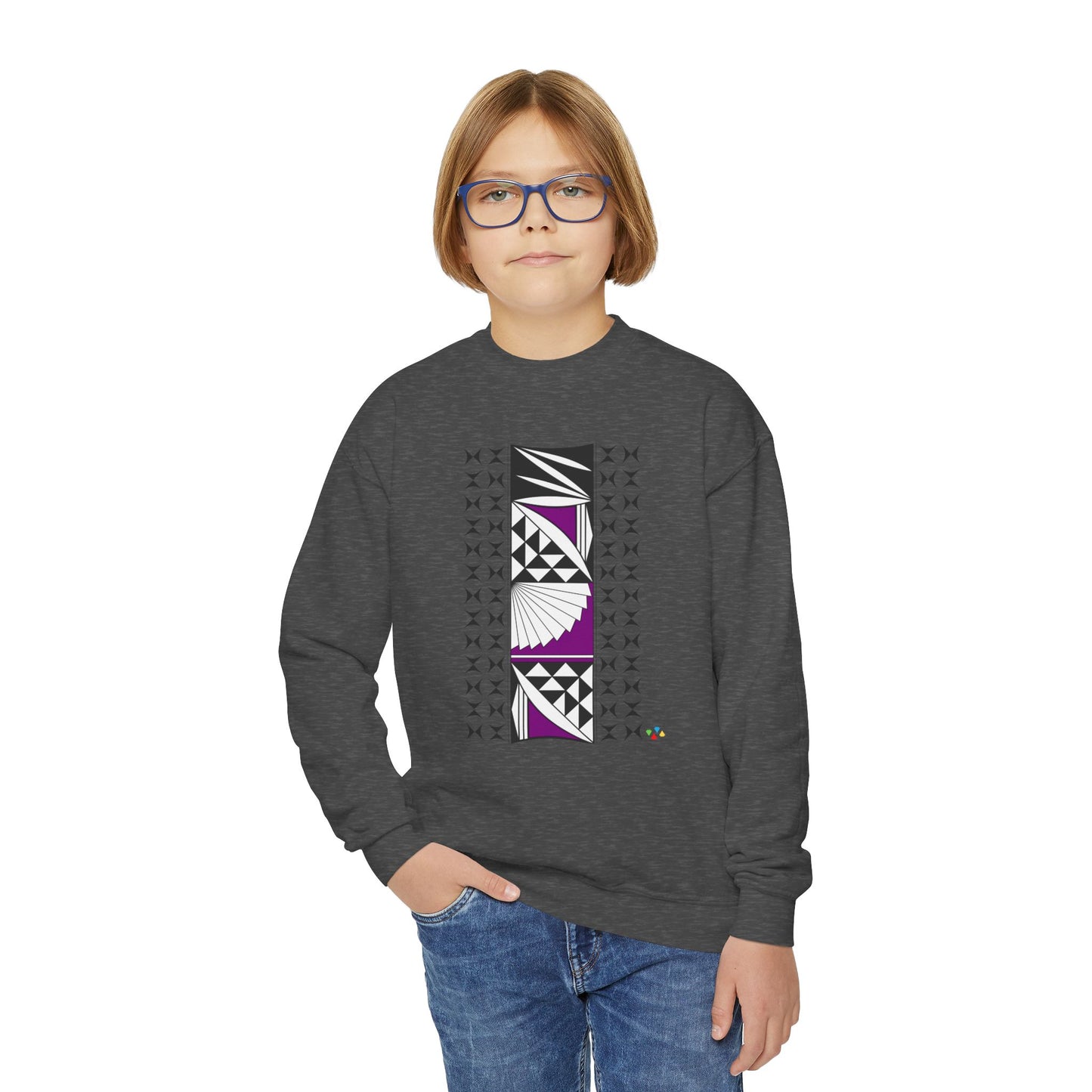 Southwest Sunset in Purple Youth Crewneck Sweatshirt