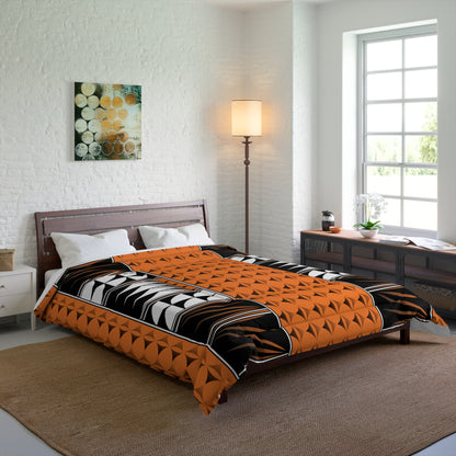 Southwest Feather Blessing on Light Orange Comforter