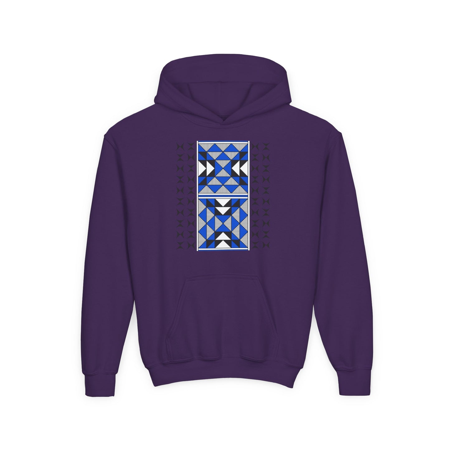 Sacred Mountains in Blue Youth Heavy Blend Hooded Sweatshirt