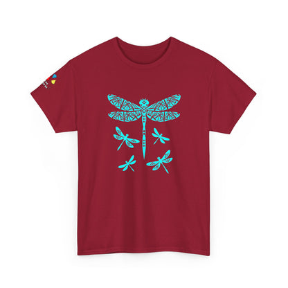 Native Dragonfly in Teal Gildan Unisex Tee