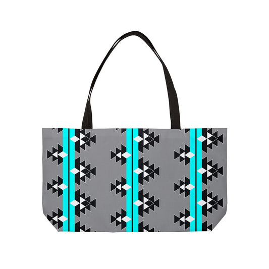 Native Woven Stories in Turquoise Weekender Tote Bag