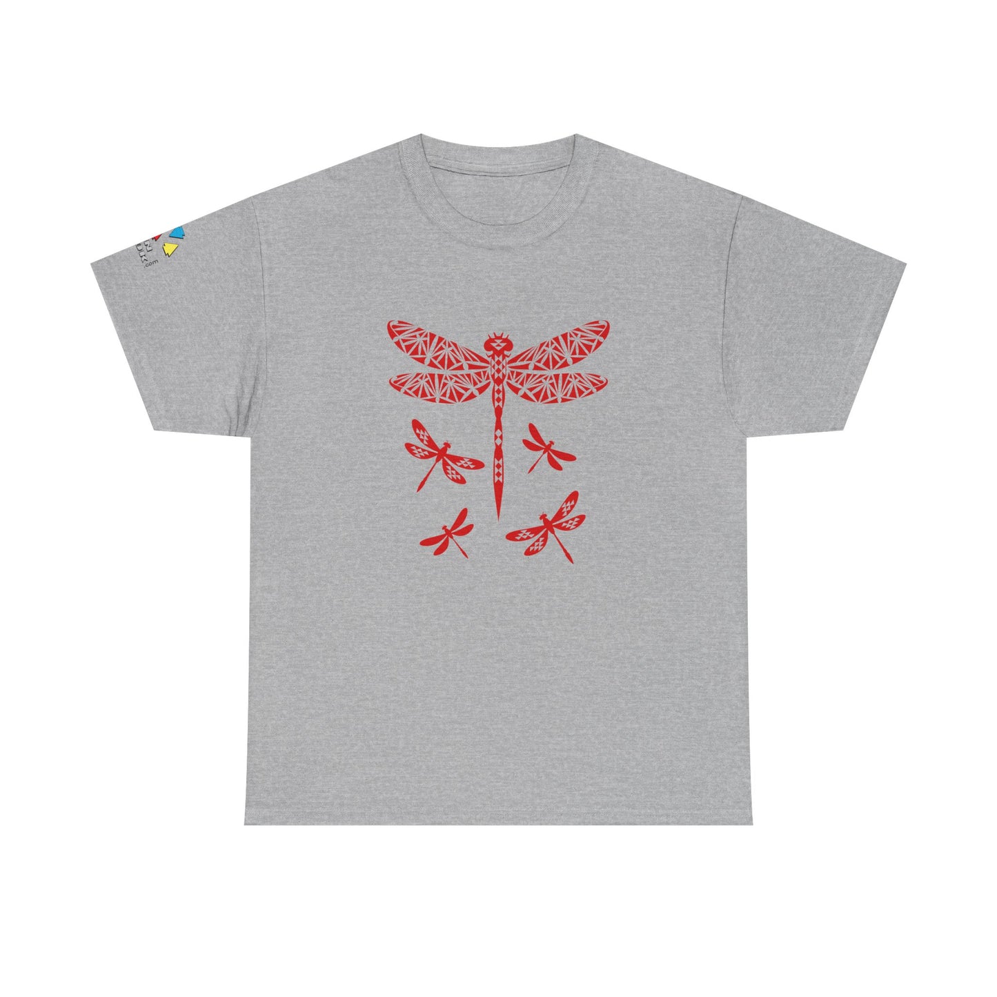 Native Dragonfly in Red Gildan Unisex Tee