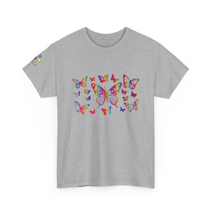 Metallic Rainbow Rain Butterflies Gildan Unisex Tee