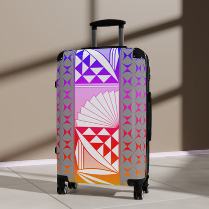 Rainbow Sunrise on Silver Suitcases