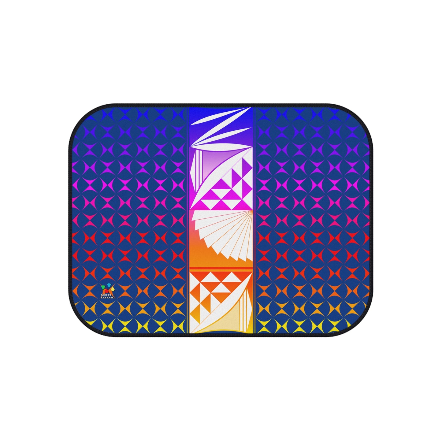 Rainbow Sunrise on Blue Car Mats (Set of 4)