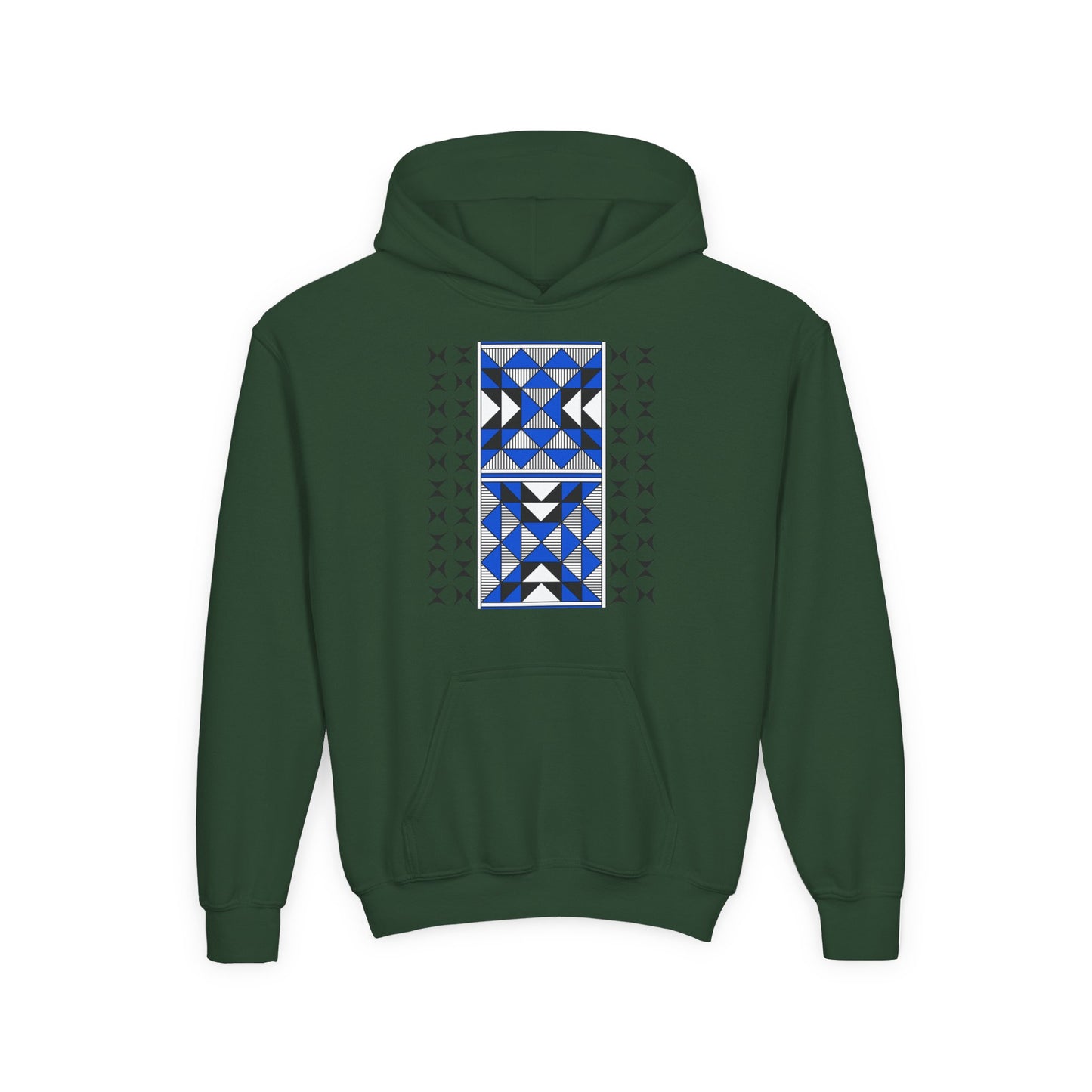Sacred Mountains in Blue Youth Heavy Blend Hooded Sweatshirt