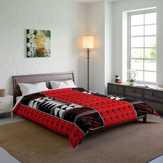 Southwest Feather Blessing on Red Comforter