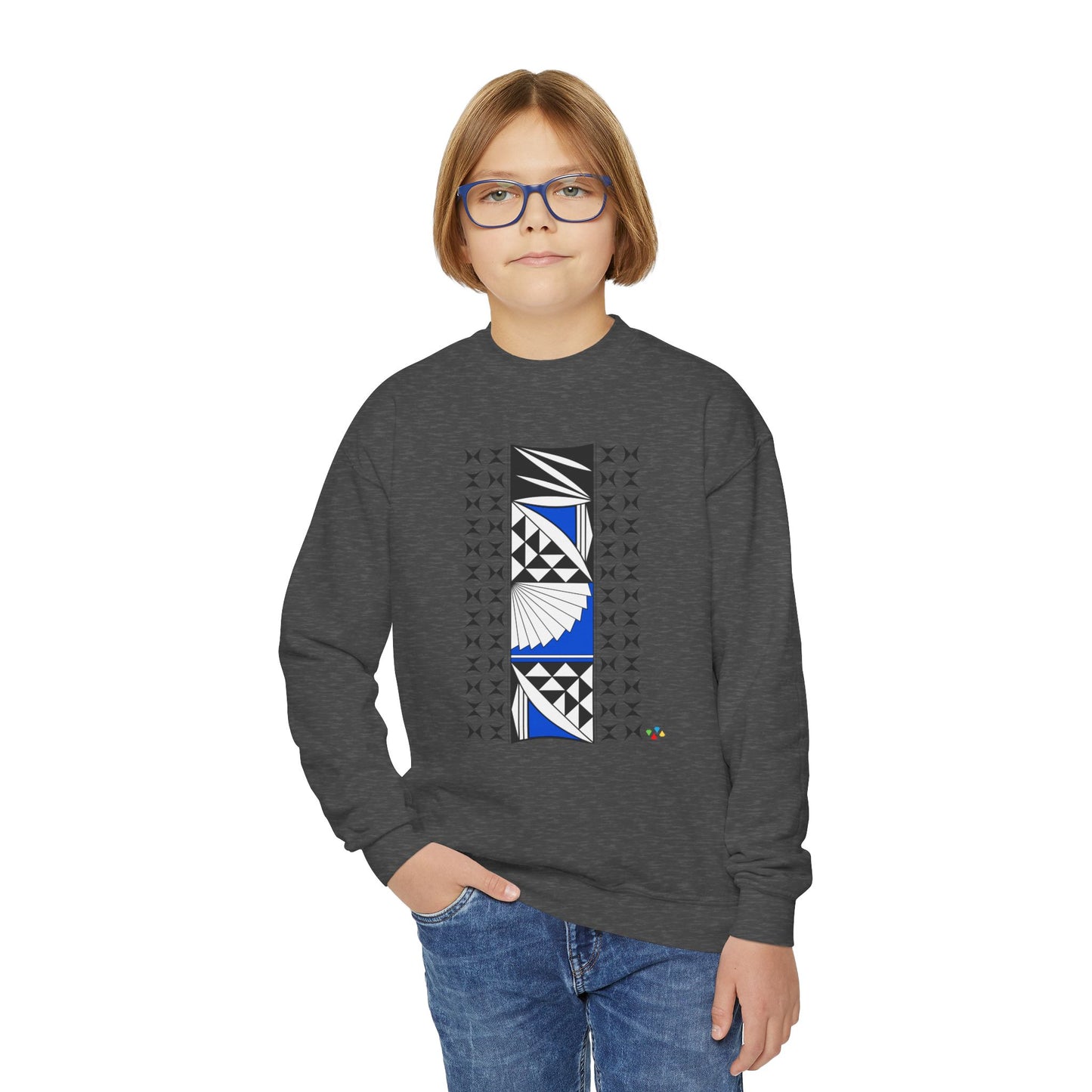 Southwest Sunrise in Blue Youth Crewneck Sweatshirt