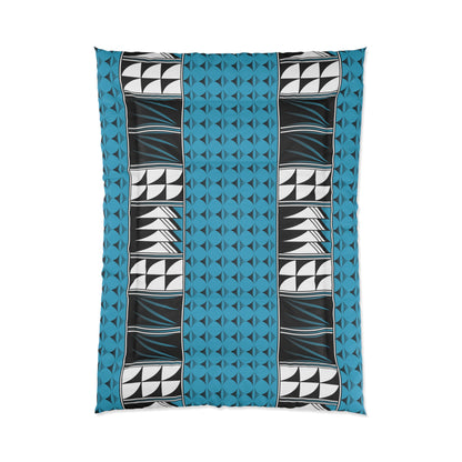 Southwest Feather Blessing on Turquoise Comforter