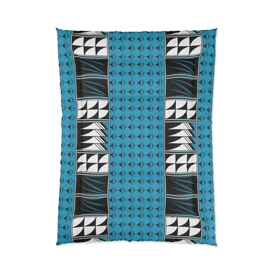 Southwest Feather Blessing on Turquoise Comforter